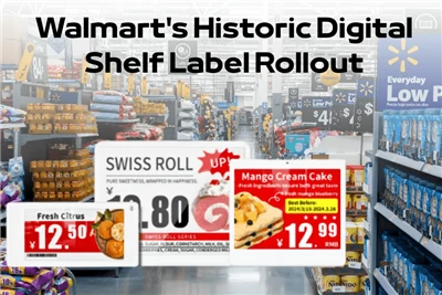 Wprowadzenie historycznej cyfrowej etykiety na półkę firmy Walmart
