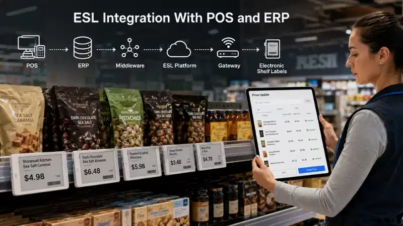 Integracja elektronicznych etykiet na półki z punktami sprzedaży i ERP: interfejsy API, mapowanie...