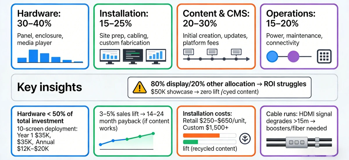 Digital Signage Total Cost of Ownership (TCO) Breakdown