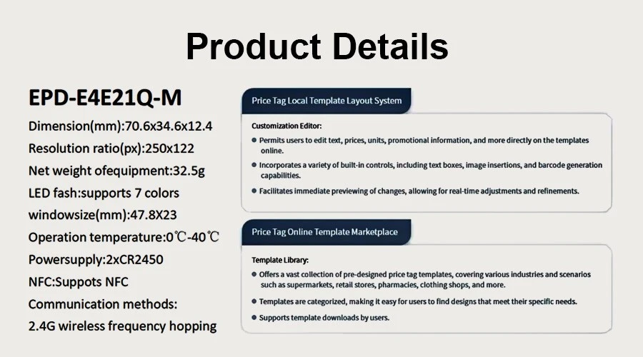 2.13inch electronic price tag extruison channel 2.13inch electronic price tag extruison channel