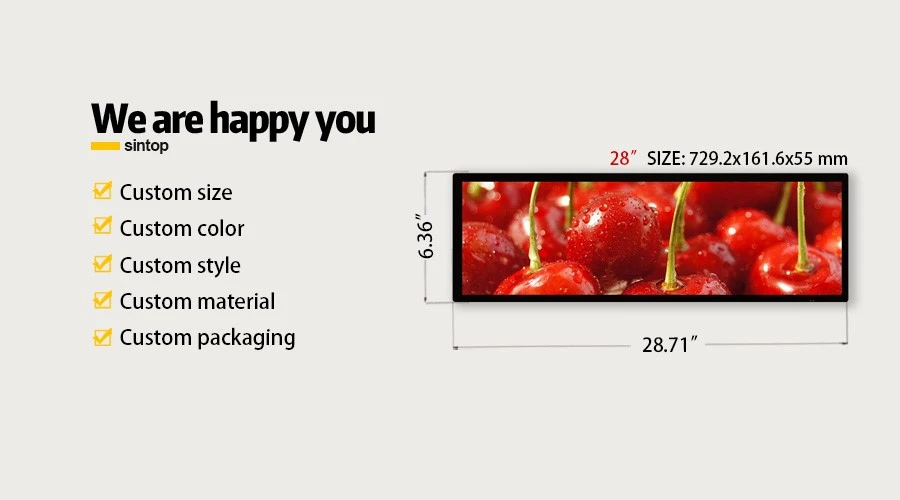 28 Inch LCD Bar Display Double Face Screen Manufacturer 28 Inch LCD Bar Display Double Face Screen Manufacturer