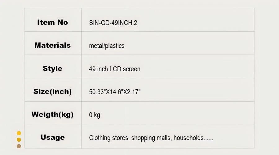 49 Inch Bar Display Digital Signage Display Providers