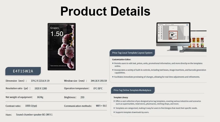 15.6 Electronic Price Screen Double Face